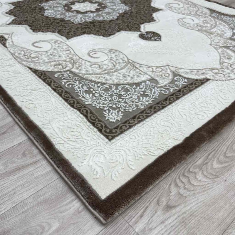 سجاد تركي باريس مودرن ناعم 0DS90Z بني بيج فاتح مقاس 150*220