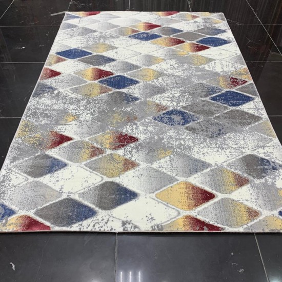 Pure Turkish carpets, 49 golden, gray, red and blue