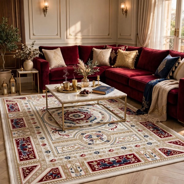 VERSAI Rug French Turkish Design HN71A WHITE RED 100*300