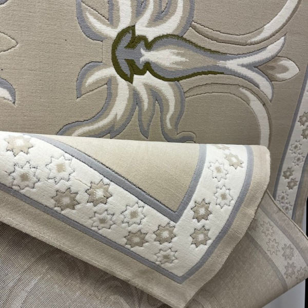 Turkish Deluxe Rug 9770A beige Cream Size 80*150