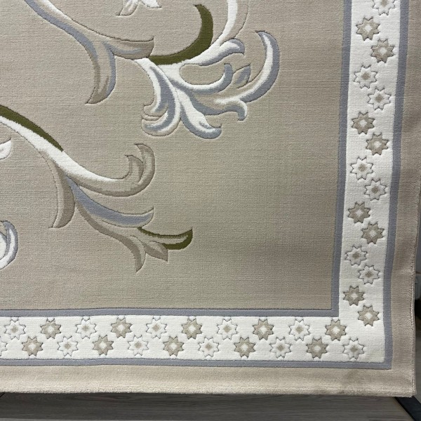 Turkish Deluxe Rug 9770A beige Cream Size 80*150