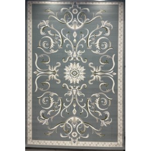Turkish Deluxe Rug 9688E blue Cream Size 200*200