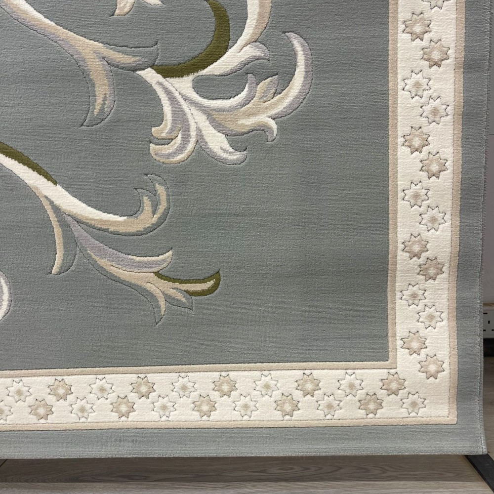 سجاد تركي ديلوكس 9688E كريم سماوي مقاس 200*200