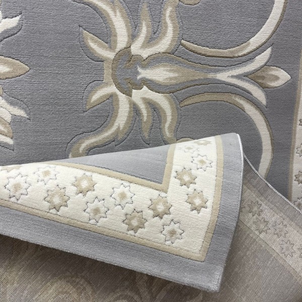 Turkish Deluxe Rug 9770A silver Cream Size 200*300