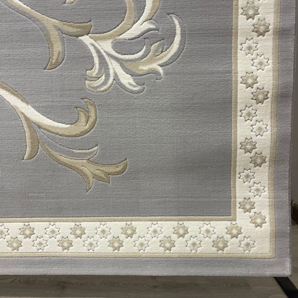 Turkish Deluxe Rug 9770A silver Cream Size 200*300