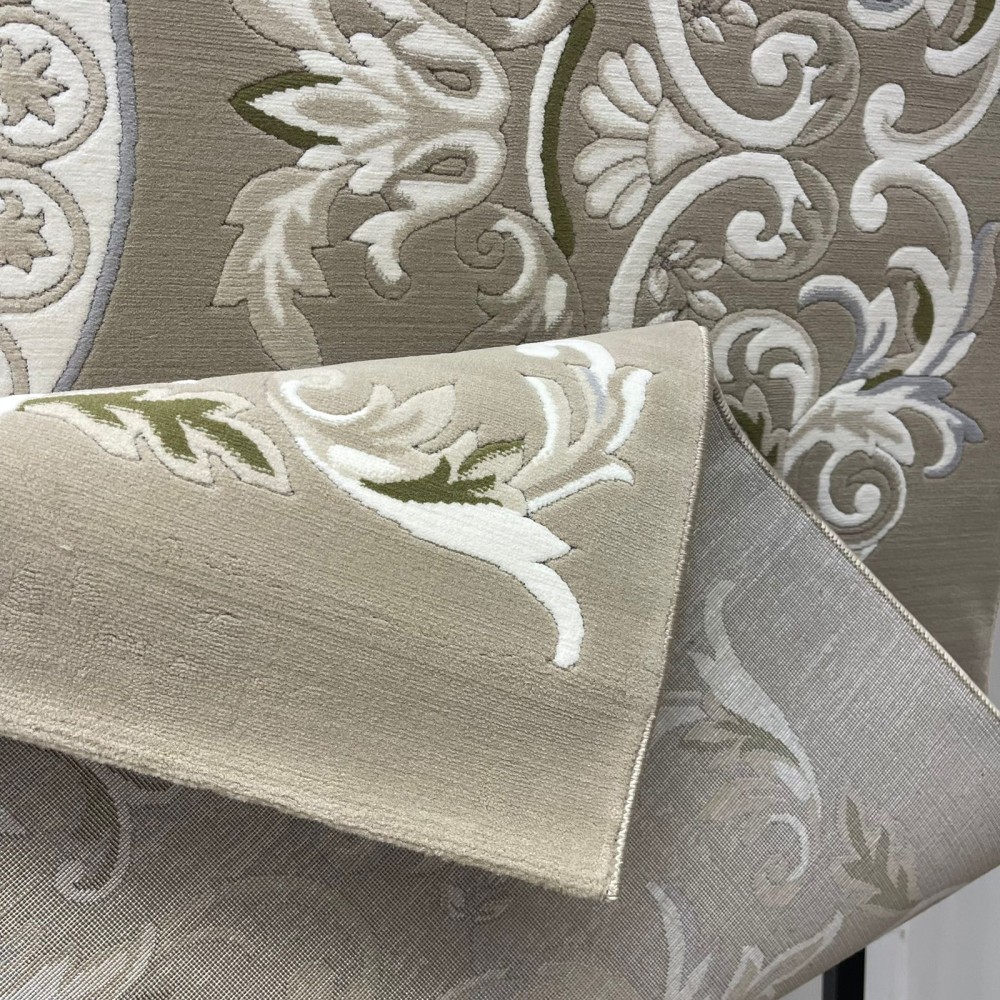 سجاد تركي ديلوكس 9688E كريم بني مقاس 250*350