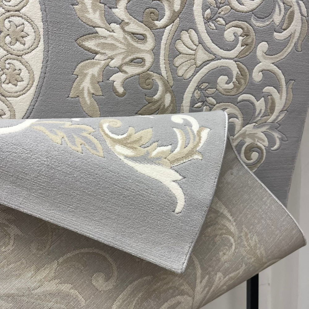 سجاد تركي ديلوكس 9688E كريم سيلفر مقاس 200*200