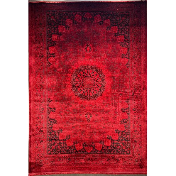 Turkish Bukhara Kandahar Afghani Rug P1619 Dark Red Size 400*500