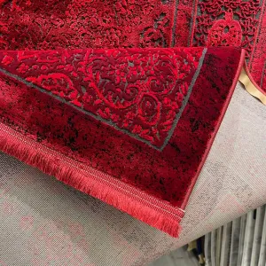 سجاد تركي بخارى قندهار افغاني P1620 احمر غامق مقاس 50*80