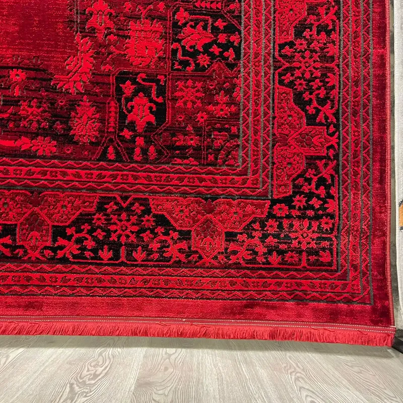 سجاد تركي بخارى قندهار افغاني P1448 احمر غامق مقاس 400*600