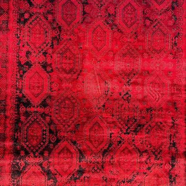 Turkish Bukhara Kandahar Afghani Rug P1455 Dark Red Size 400*400