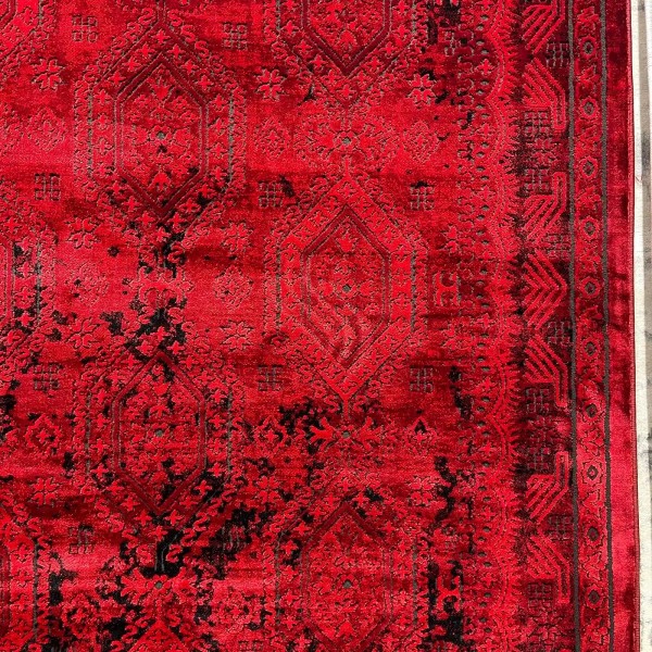 Turkish Bukhara Kandahar Afghani Rug P1455 Dark Red Size 400*400
