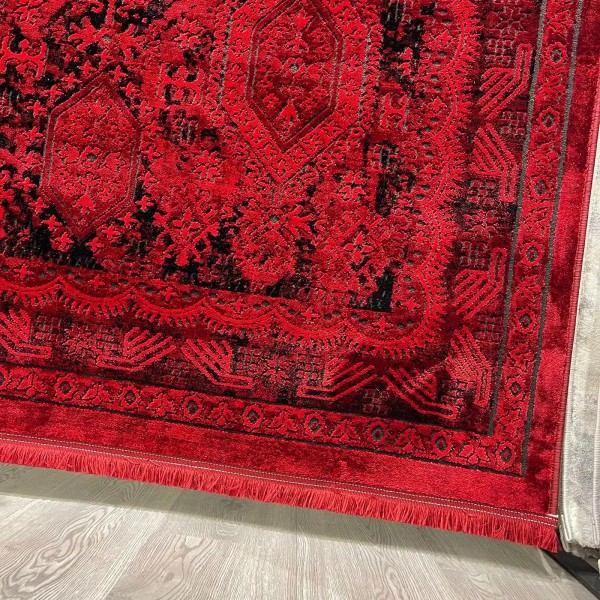 Turkish Bukhara Kandahar Afghani Rug P1455 Dark Red Size 400*400