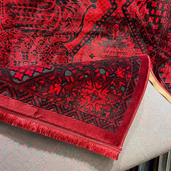 سجاد تركي بخارى قندهار افغاني P1661 احمر غامق مقاس 100*200