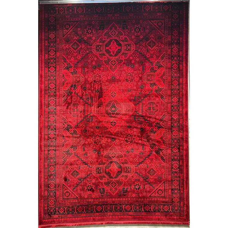 سجاد تركي بخارى قندهار افغاني P1665 احمر غامق مقاس 100*200