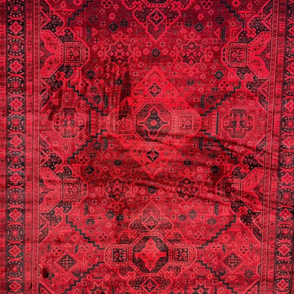 سجاد تركي بخارى قندهار افغاني P1665 احمر غامق مقاس 100*300