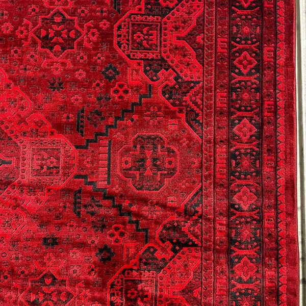 سجاد تركي بخارى قندهار افغاني P1665 احمر غامق مقاس 100*300