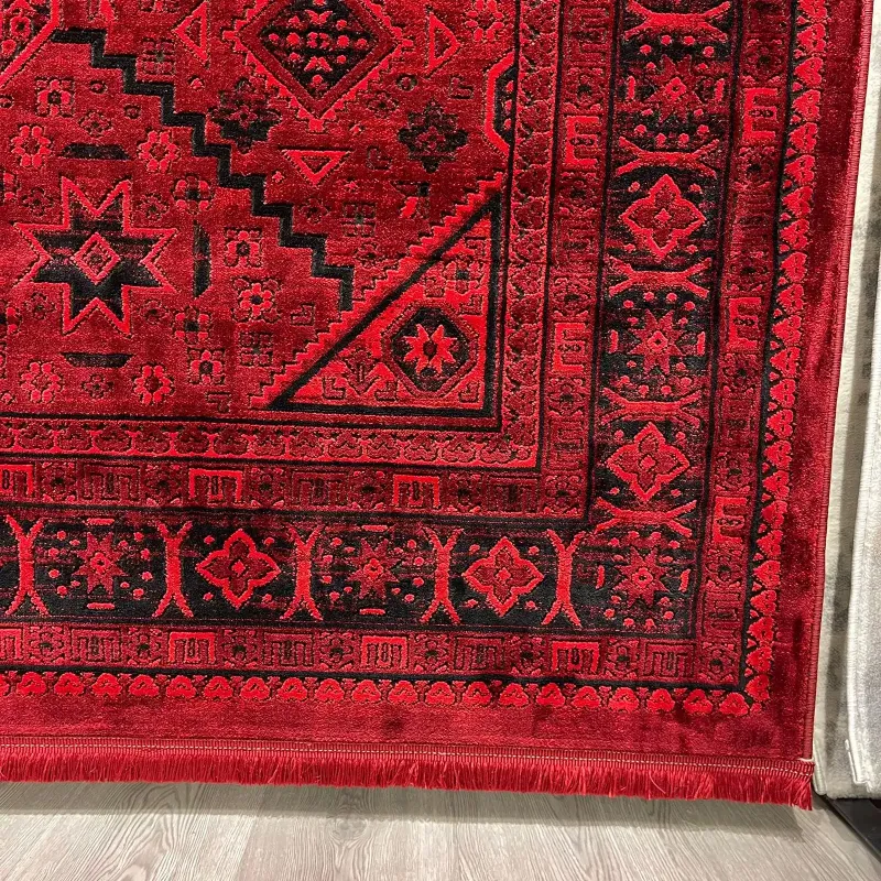 سجاد تركي بخارى قندهار افغاني P1665 احمر غامق مقاس 100*200