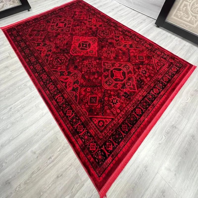 سجاد تركي بخارى قندهار افغاني P1665 احمر غامق مقاس 100*200