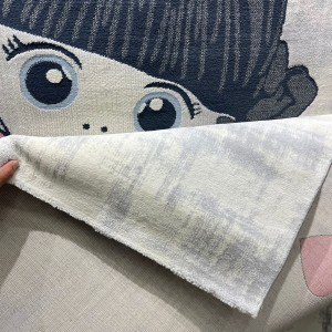 سجاد تركي اطفال كيدز 52665B اللون زهري ابيض مقاس 250*350