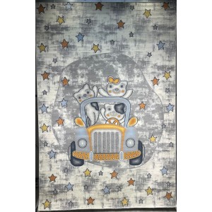 Turkish children's rug Kids 52644B Light gray white color size 300*400