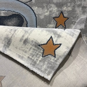 Turkish children's rug Kids 52644B Light gray white color size 300*400