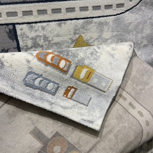 Turkish children's rug Kids 52645A Light gray white color size 150*150