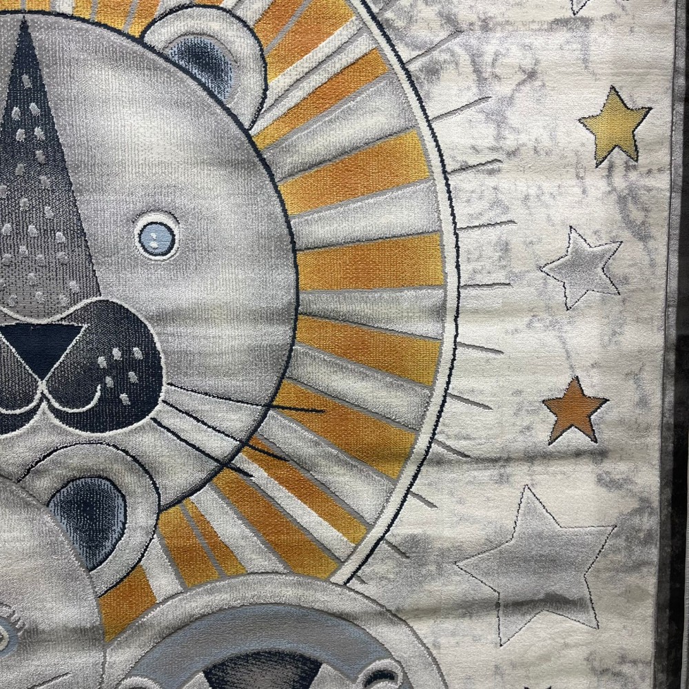 سجاد تركي اطفال كيدز 52646A اللون ابيض رصاصي فاتح مقاس 300*400