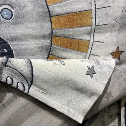 سجاد تركي اطفال كيدز 52646A اللون ابيض رصاصي فاتح مقاس 120*170