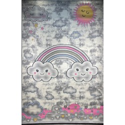 سجاد تركي اطفال كيدز 52659A اللون زهري ابيض مقاس 200*300