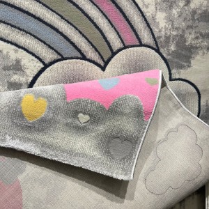 سجاد تركي اطفال كيدز 52659A اللون زهري ابيض مقاس 80*150