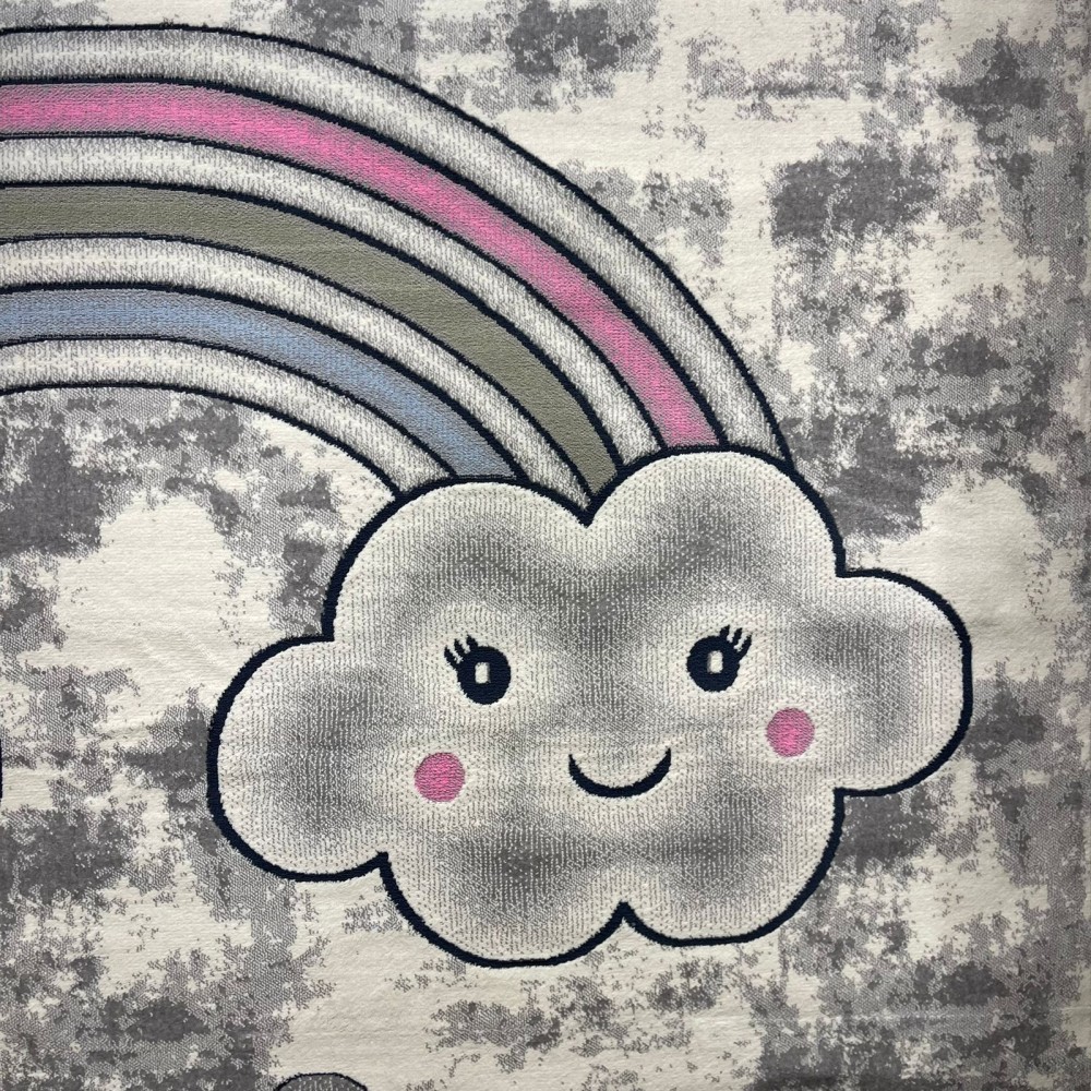 سجاد تركي اطفال كيدز 52659A اللون زهري ابيض مقاس 80*150