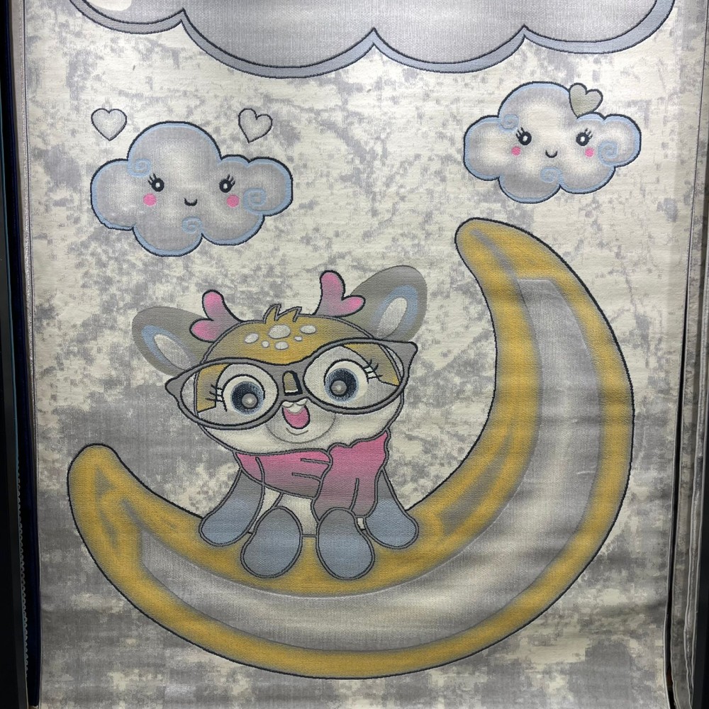 سجاد تركي اطفال كيدز 52660A اللون زهري ابيض مقاس 300*400