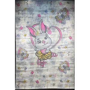 سجاد تركي اطفال كيدز 52661A اللون زهري ابيض مقاس 80*150