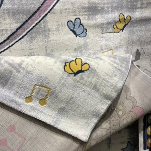 سجاد تركي اطفال كيدز 52661A اللون زهري ابيض مقاس 80*150