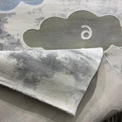 سجاد تركي اطفال كيدز 40679A اللون ابيض رصاصي فاتح مقاس 200*300