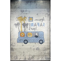 سجاد تركي اطفال كيدز 40680A اللون ابيض رصاصي فاتح مقاس 120*170