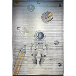 سجاد تركي اطفال كيدز 40683A اللون ابيض رصاصي فاتح مقاس 200*300