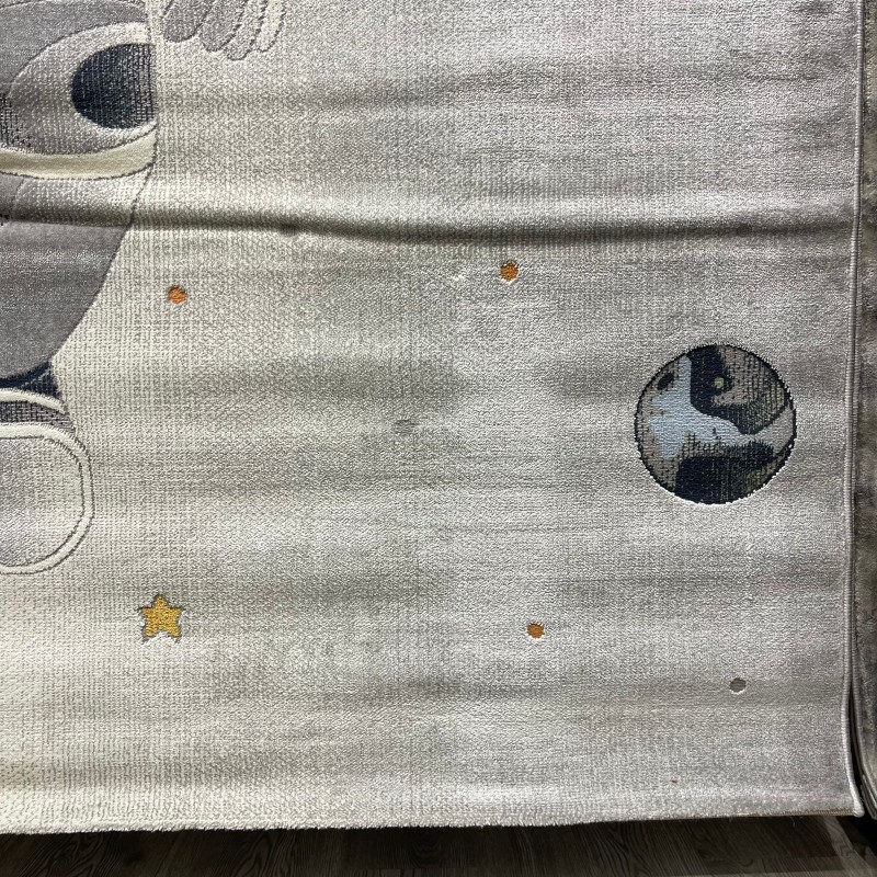 سجاد تركي اطفال كيدز 40683A اللون ابيض رصاصي فاتح مقاس 150*150