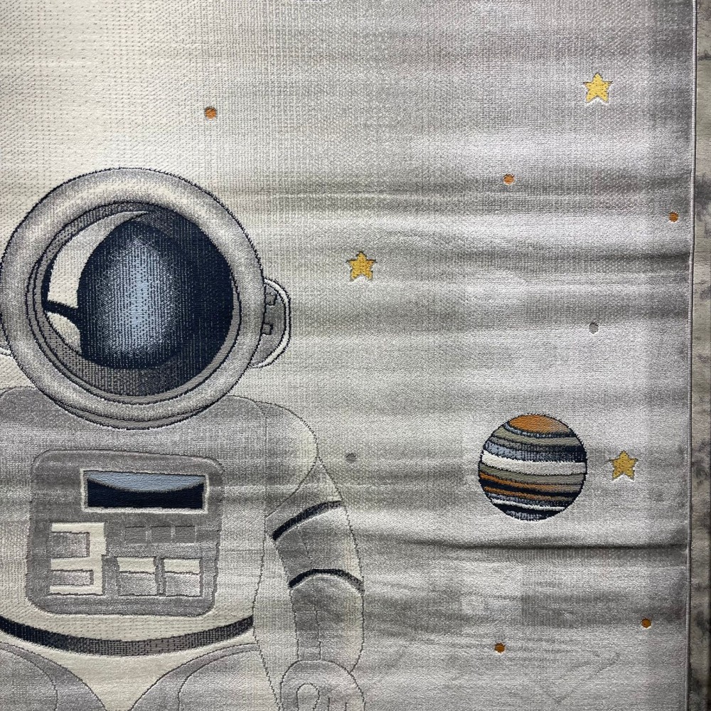 سجاد تركي اطفال كيدز 40683A اللون ابيض رصاصي فاتح مقاس 80*150