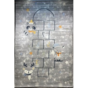 Turkish children's rug Kids 40684A Light gray white color size 300*400