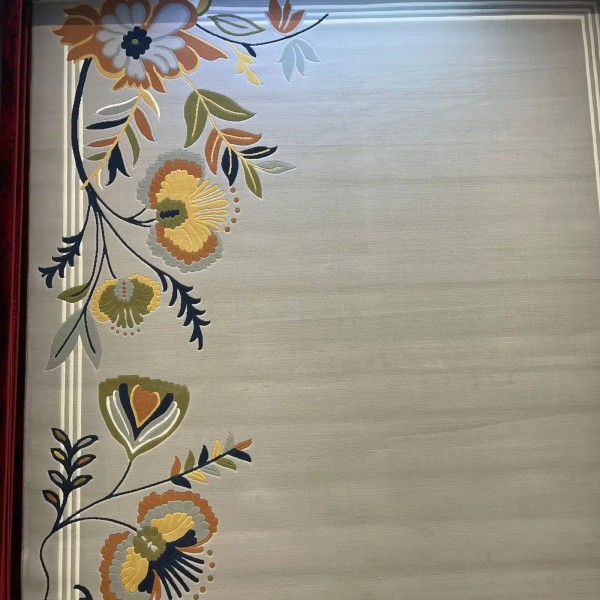 Turkish designer rug Nova 9938A cream silver size 100*300