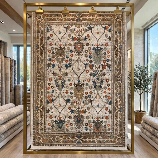 سجاد بوهيمي نوفكس تركي  H7475A كريم مقاس 300*500 سم