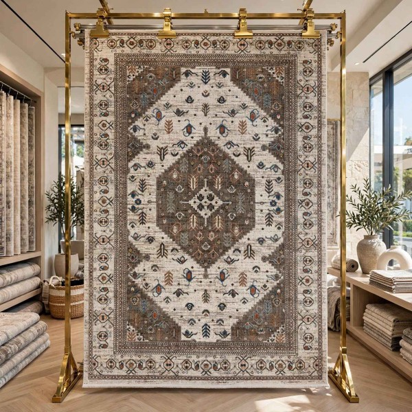 سجاد بوهيمي نوفكس تركي  H7476A كريم مقاس 400*500 سم
