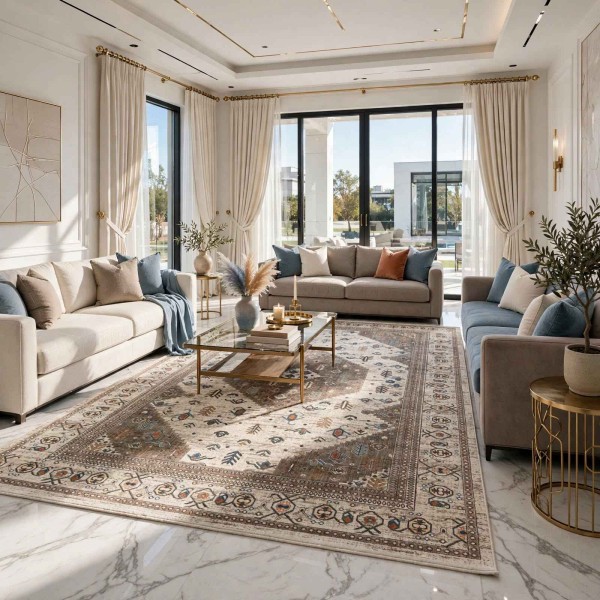 سجاد بوهيمي نوفكس تركي  H7476A كريم مقاس 400*500 سم