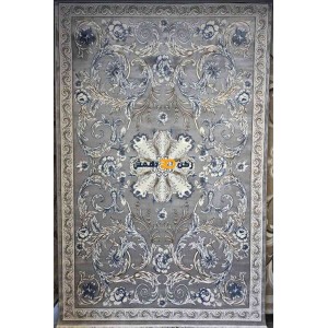 Luxury Turkish rug French pattern 34202A sky gray color size 250*350