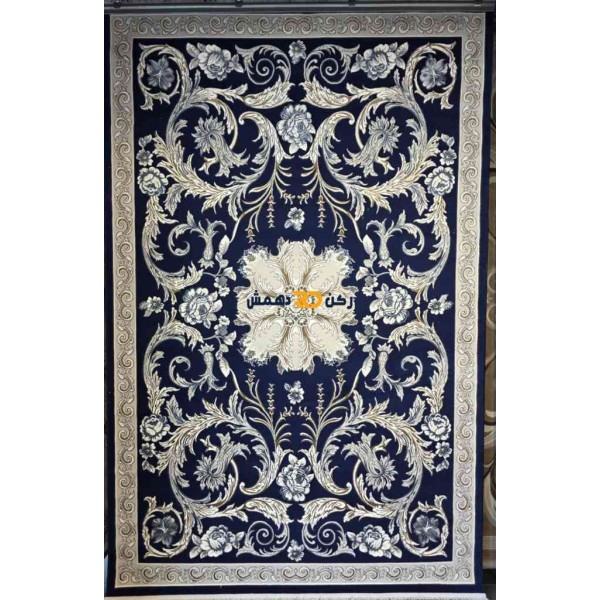 Luxury Turkish rug French pattern 34202A sky navy color size 100*300