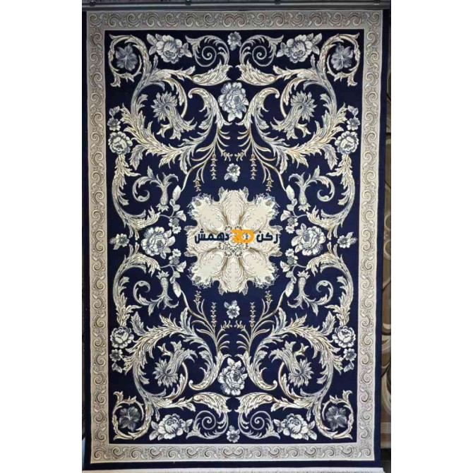 Luxury Turkish rug French pattern 34202A sky navy color size 100*300