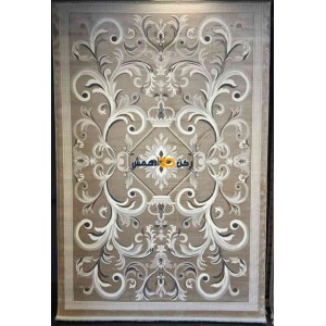 Luxury Turkish rug French pattern 40642A sky beige color size 100*300