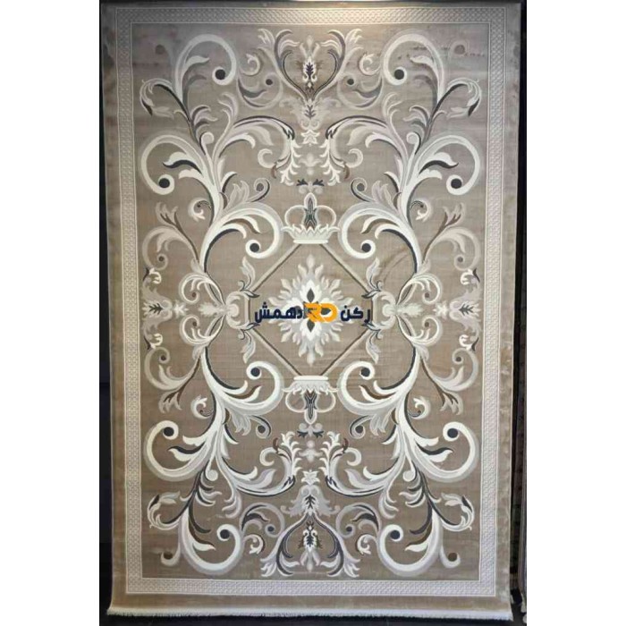 Luxury Turkish rug French pattern 40642A sky beige color size 80*150